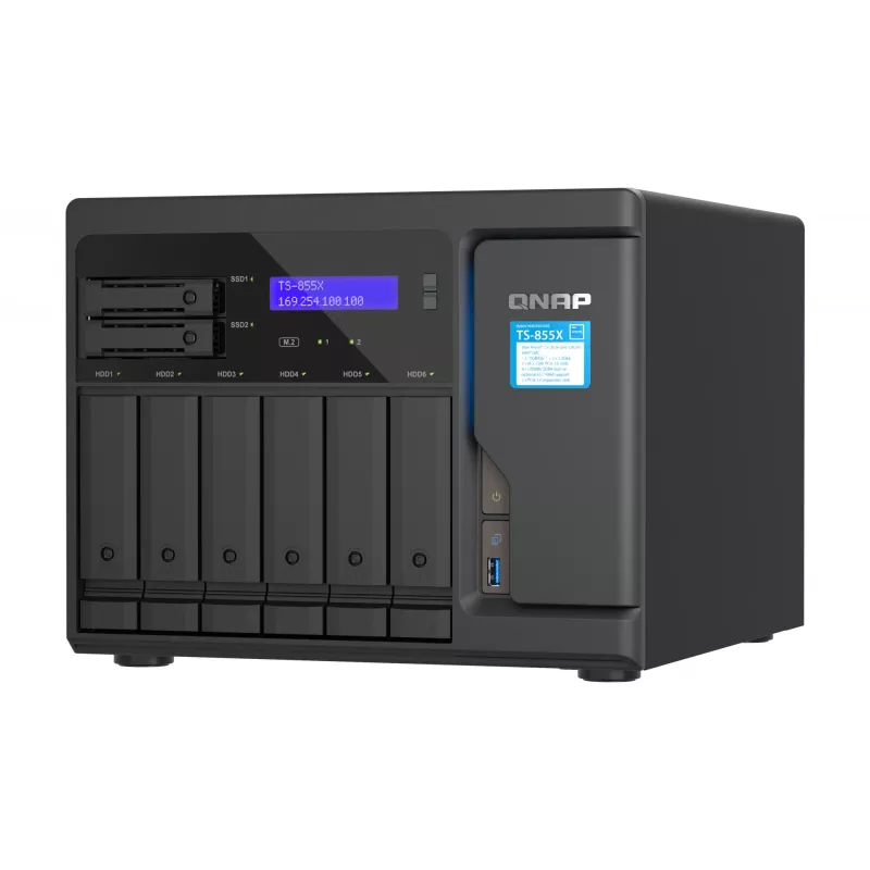 QNAP TS-855X SAN-tornikotelo Intel Atom® C5125 8 GB DDR4 0 TB QNAP QTS musta