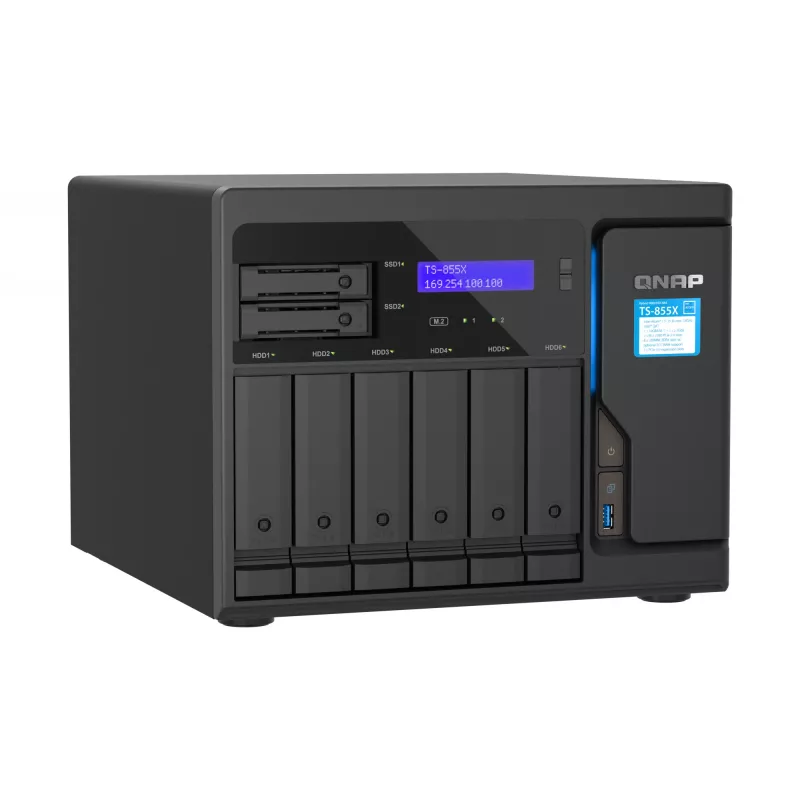 QNAP TS-855X SAN-tornikotelo Intel Atom® C5125 8 GB DDR4 0 TB QNAP QTS musta