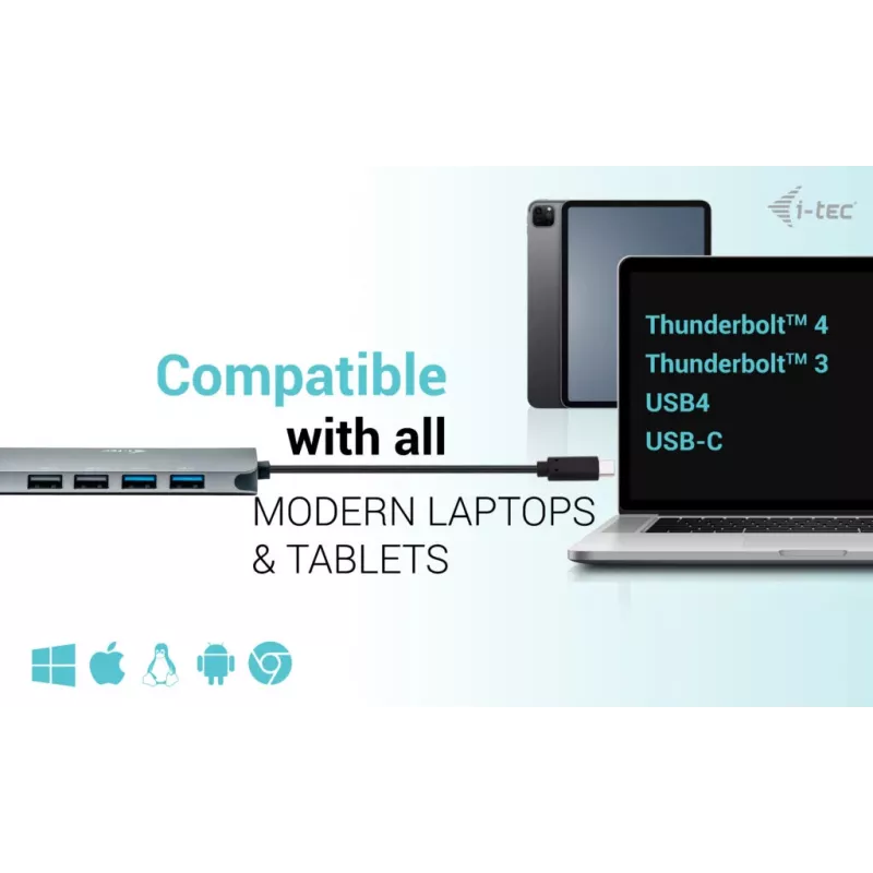 i-tec USB-C Metal Nano 2x Display -telakointiasema + Power Delivery 100 W