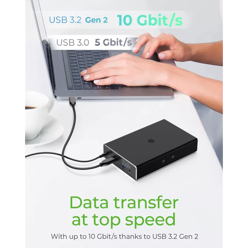ICY BOX RAID-kotelo 2x HDD/SSD USB 3.2 Gen 2 Type-C® / Type-A liitäntä