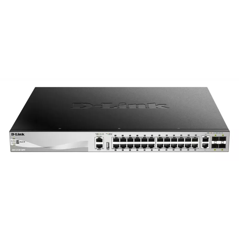 D-Link DGS-3130-30PS/E verkkokytkin hallittava L3 Gigabit Ethernet (10/100/1000) Power over Ethernet (PoE) harmaa