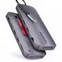 Axagon HMC-12GM2, USB 10Gbps keskitin, 3x USB-A, USB-C, HDMI, DP, RJ-45, M.2, SD/mSD, ääni, PD