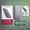 Axagon HMC-12GM2, USB 10Gbps keskitin, 3x USB-A, USB-C, HDMI, DP, RJ-45, M.2, SD/mSD, ääni, PD