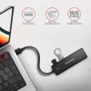 Axagon HUE-C1A 4x USB 5Gbps TRAVEL-keskitin, USB-C virtatulo, 19 cm USB-A-kaapeli