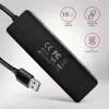 Axagon HUE-C1A 4x USB 5Gbps TRAVEL-keskitin, USB-C virtatulo, 19 cm USB-A-kaapeli