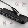 Axagon HUE-C1C 4x USB 5Gbps TRAVEL-keskitin, USB-C virtatulo, 19 cm USB-C-kaapeli