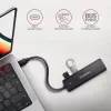 Axagon HUE-C1C 4x USB 5Gbps TRAVEL-keskitin, USB-C virtatulo, 19 cm USB-C-kaapeli