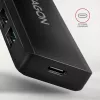 Axagon HUE-C1C 4x USB 5Gbps TRAVEL-keskitin, USB-C virtatulo, 19 cm USB-C-kaapeli