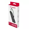 Axagon HUE-C1C 4x USB 5Gbps TRAVEL-keskitin, USB-C virtatulo, 19 cm USB-C-kaapeli