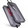 Axagon HMC-6GM2 USB 10Gbps keskitin USB-A USB-C HDMI M.2 SD/mSD PD 100W USB-C kaapelillinen USB 3.2 Gen 2 (3.1 Gen 2) Type-C harmaa