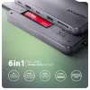 Axagon HMC-6GM2 USB 10Gbps keskitin USB-A USB-C HDMI M.2 SD/mSD PD 100W USB-C kaapelillinen USB 3.2 Gen 2 (3.1 Gen 2) Type-C harmaa