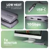 Axagon HMC-6GM2 USB 10Gbps keskitin USB-A USB-C HDMI M.2 SD/mSD PD 100W USB-C kaapelillinen USB 3.2 Gen 2 (3.1 Gen 2) Type-C harmaa