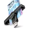 Axagon CRE-SMPA USB-A Smart / ID card PocketReader, USB 2.0, musta, 13 g