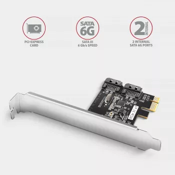 Sisäinen SATA-sovitin Axagon PCES-SJ2 PCIe 2 Gbit/s musta