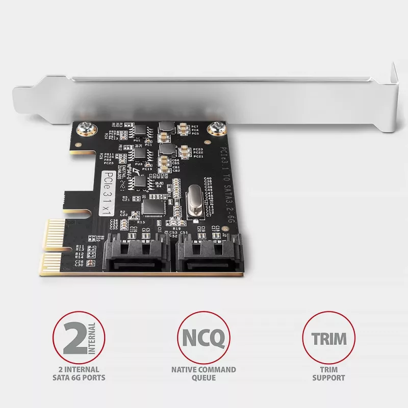 Sisäinen SATA-sovitin Axagon PCES-SJ2 PCIe 2 Gbit/s musta