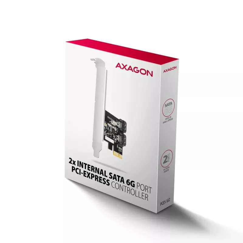 Sisäinen SATA-sovitin Axagon PCES-SJ2 PCIe 2 Gbit/s musta