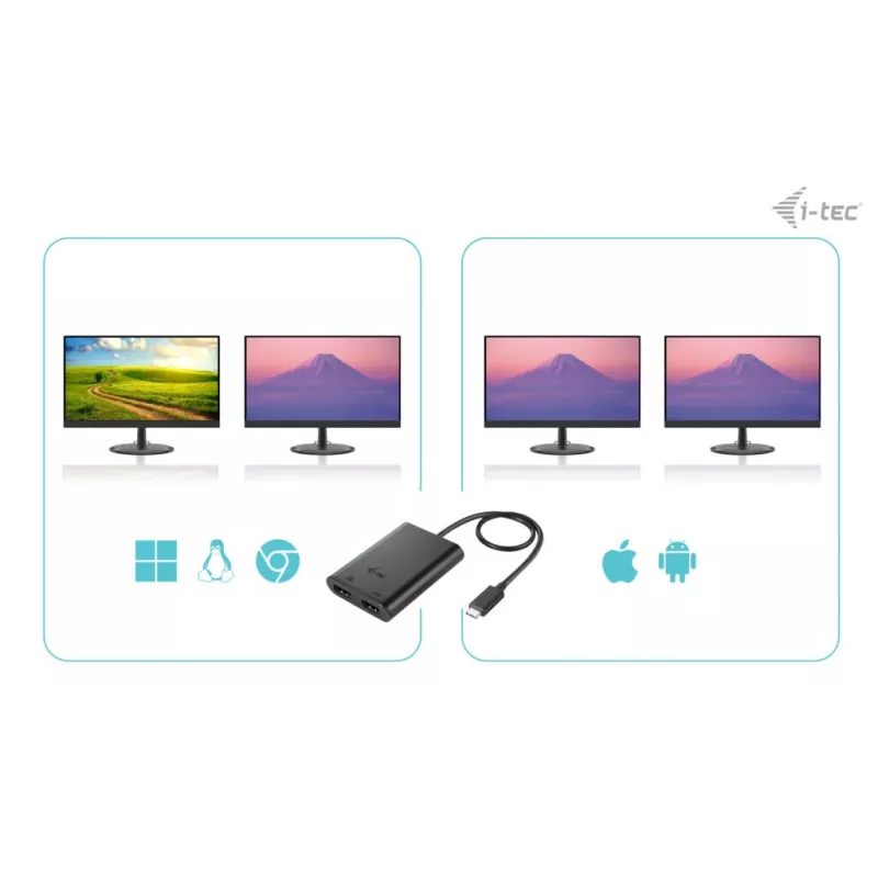 i-tec USB-C Dual 4K/60Hz (Single 8K/30Hz) HDMI videosovitin