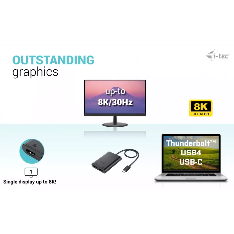 i-tec USB-C Dual 4K/60Hz (Single 8K/30Hz) HDMI videosovitin