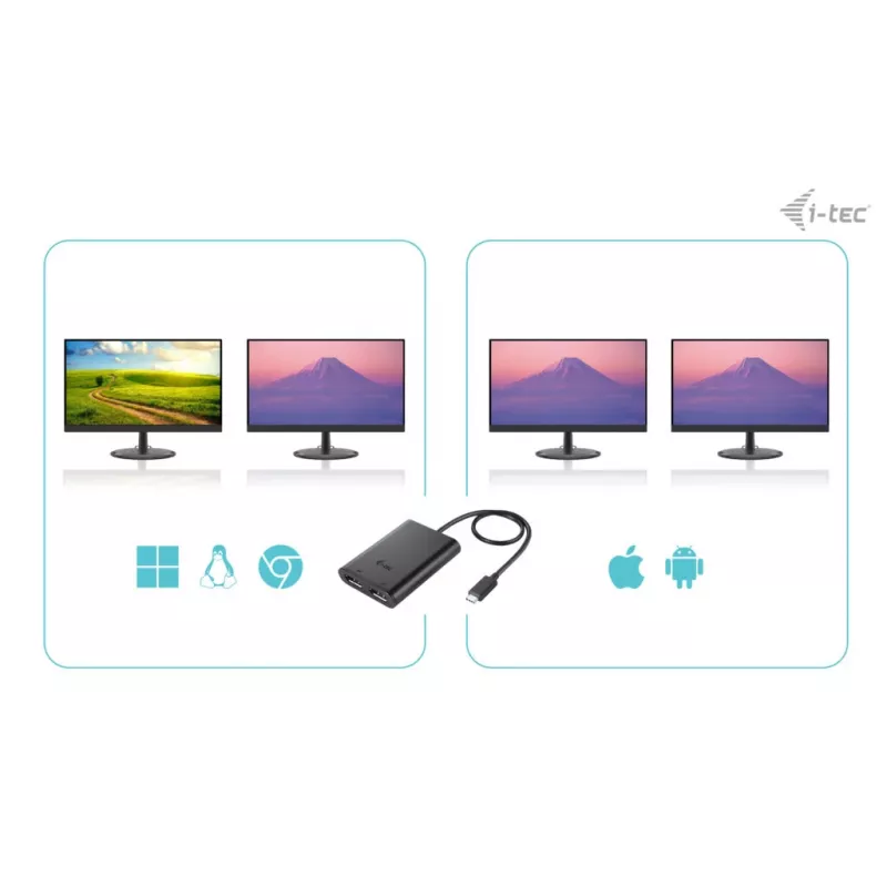 i-tec USB-C Dual 4K DisplayPort videosovitin