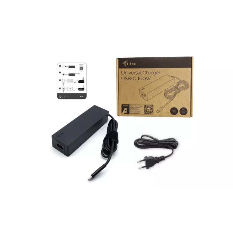 Yleislaturi i-tec USB-C PD 3.0 100W sisäkäyttöön musta