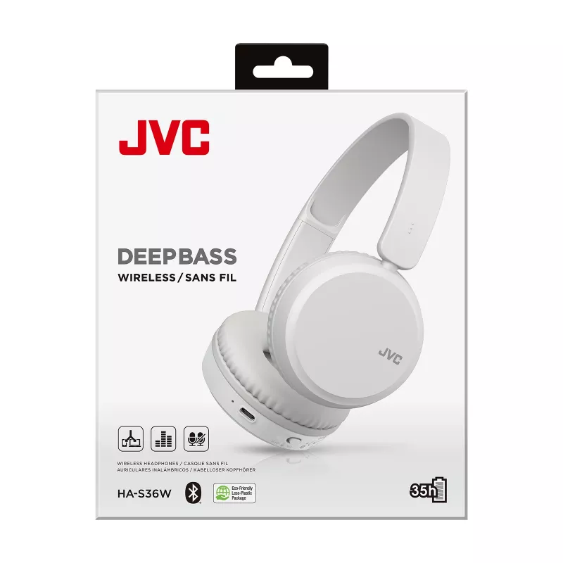 Kuulokkeet JVC Deep Bass Bluetooth On Ear valkoinen
