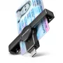 Axagon CRE-SMPC USB-C älykortin-/henkilökortinlukija PocketReader älykortinlukija sisäkäyttöön USB Type-C musta