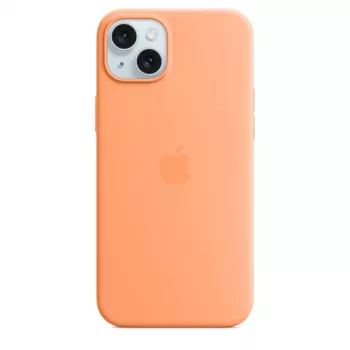 Apple silikonikotelo MagSafe-yhteensopiva iPhone 15 Plus Sorbet Orange