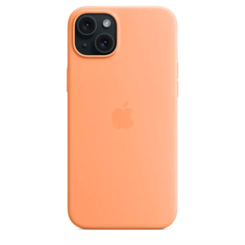 Apple silikonikotelo MagSafe-yhteensopiva iPhone 15 Plus Sorbet Orange
