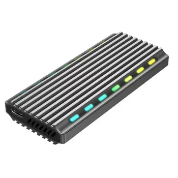 GEMBIRD EE2280-U3C-03 M.2 NVMe/SATA SSD -kotelo, USB 3.1 Gen 2 (10 Gbit/s), USB Type-C, RGB, alumiini