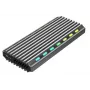 GEMBIRD EE2280-U3C-03 M.2 NVMe/SATA SSD -kotelo, USB 3.1 Gen 2 (10 Gbit/s), USB Type-C, RGB, alumiini
