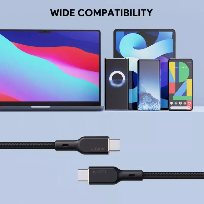 USB-kaapeli AUKEY CB-KCC102 1,8 m USB-C musta 0,48 Gbit/s