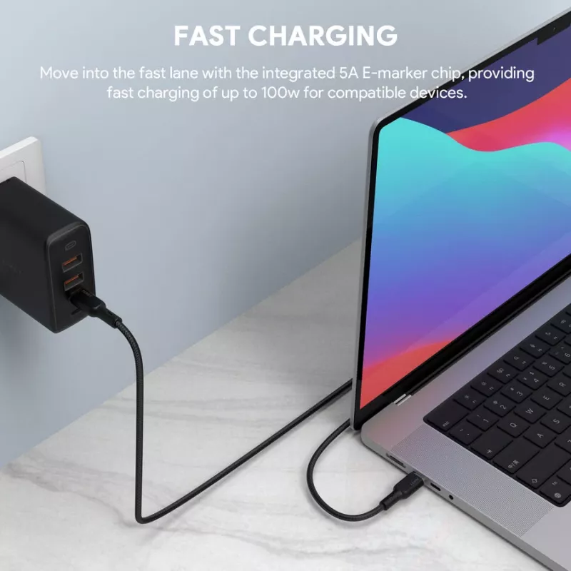 USB-kaapeli AUKEY CB-KCC102 1,8 m USB-C musta 0,48 Gbit/s