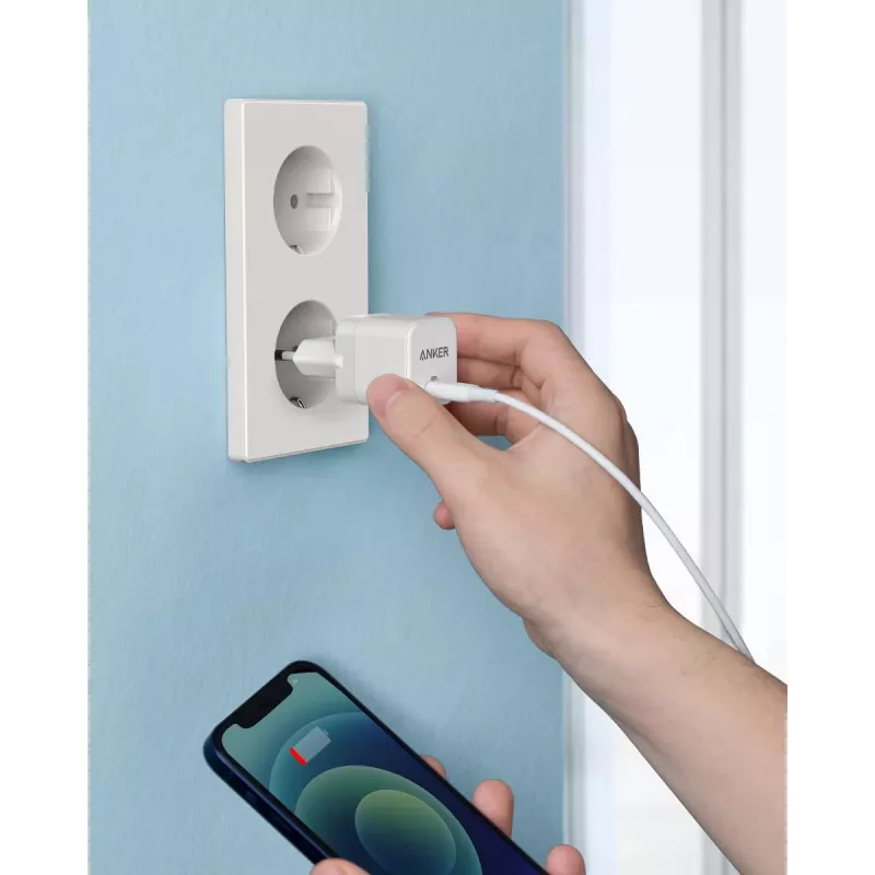 Laturi Anker PowerPort III Universal White AC-pikalataus sisäkäyttöön