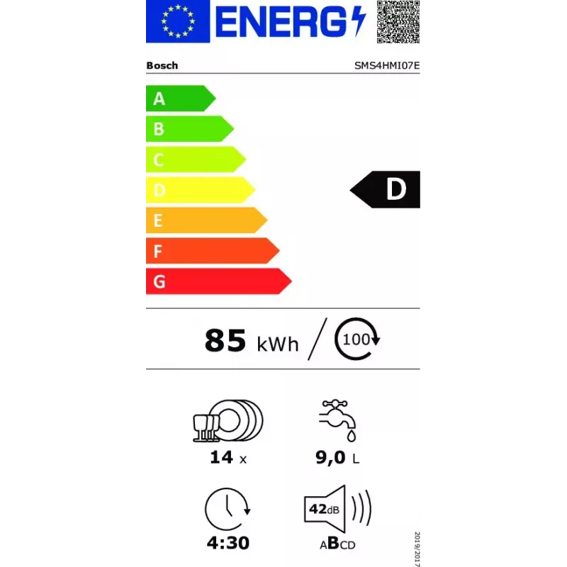 Bosch Serie 4 SMS4HMI07E astianpesukone vapaasti seisova 14 astiastoa