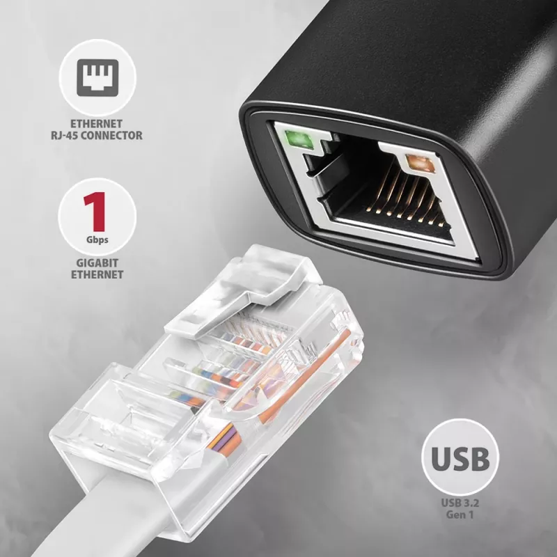 Axagon ADE-ARC USB-C 3.2 Gen 1 - Gigabit Ethernet -sovitin, Realtek 8153