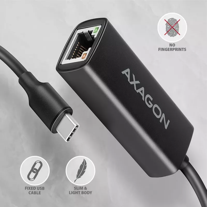 Axagon ADE-ARC USB-C 3.2 Gen 1 - Gigabit Ethernet -sovitin, Realtek 8153