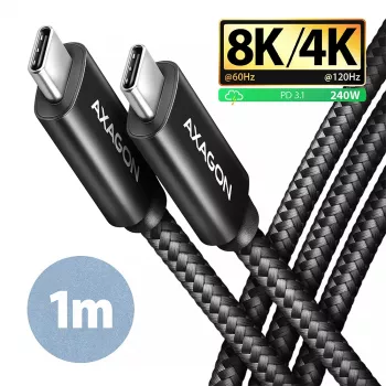 USB-kaapeli Axagon BUCM4X-CM10AB USB4 Gen 3x2 1 m musta