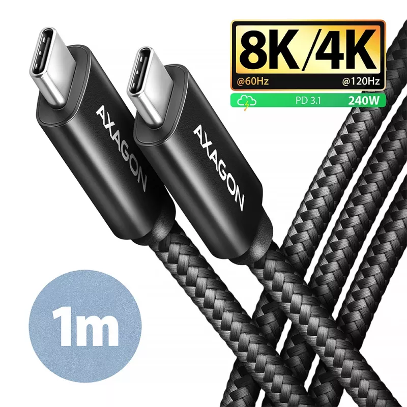 USB-kaapeli Axagon BUCM4X-CM10AB USB4 Gen 3x2 1 m musta