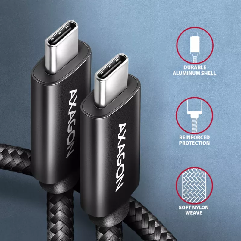 USB-kaapeli Axagon BUCM4X-CM10AB USB4 Gen 3x2 1 m musta