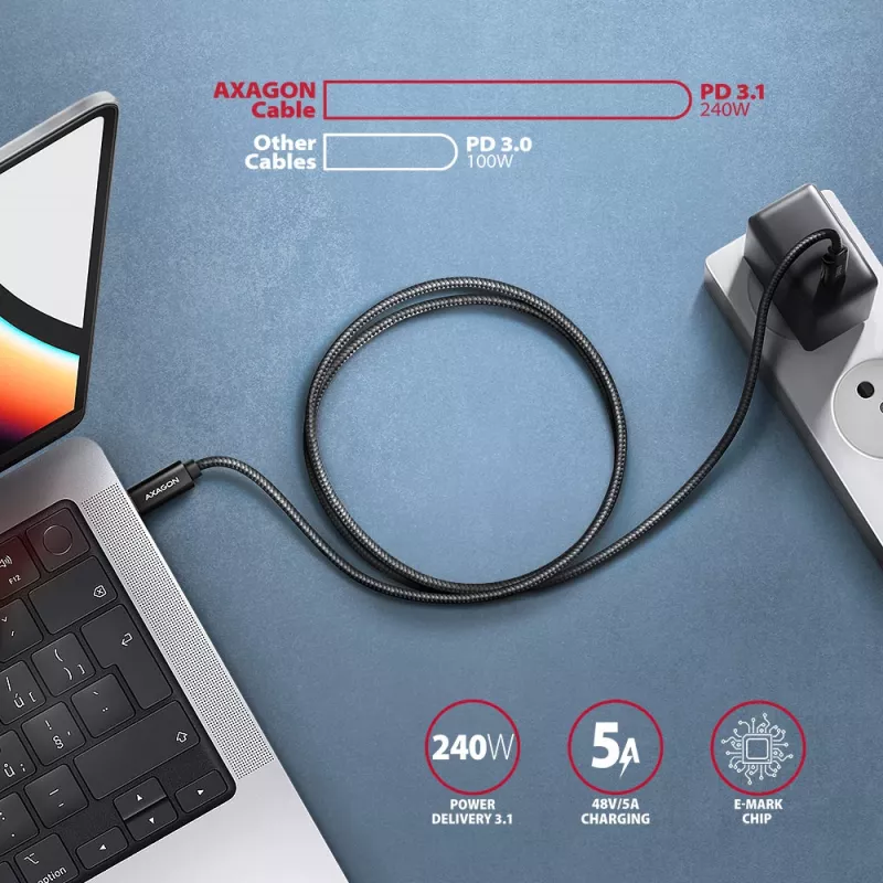 USB-kaapeli Axagon BUCM4X-CM10AB USB4 Gen 3x2 1 m musta