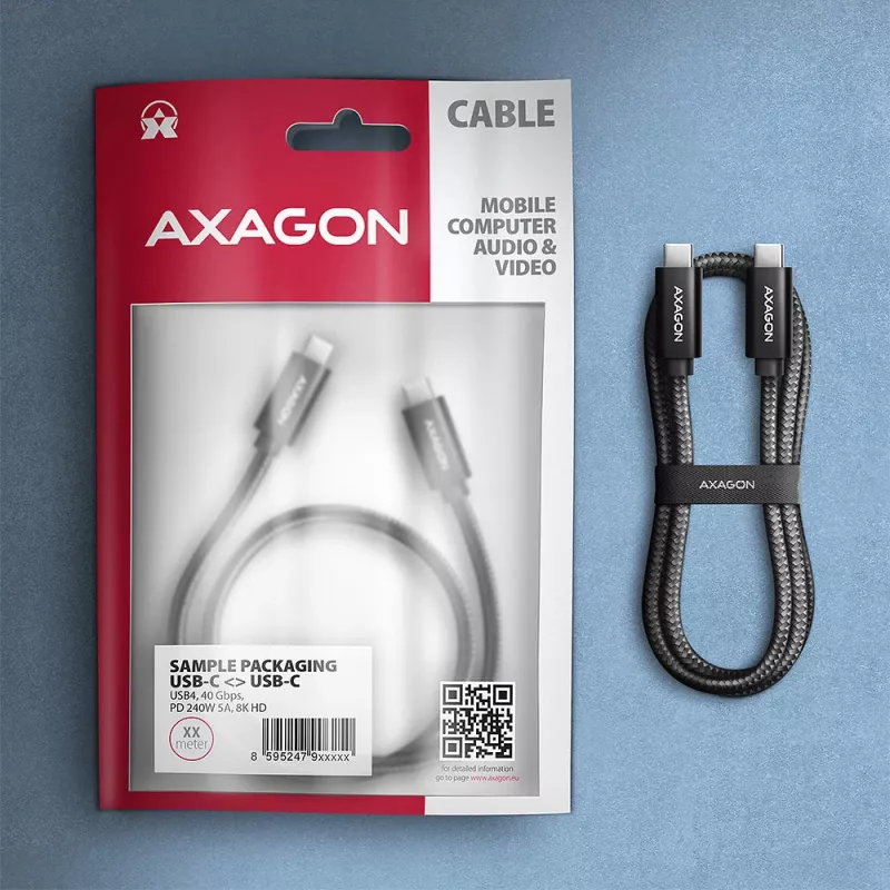 USB-kaapeli Axagon BUCM4X-CM10AB USB4 Gen 3x2 1 m musta