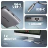 Axagon HMC-5HL USB 5 Gbps -keskitin, 2x USB-A, HDMI 4K/60Hz, RJ-45, PD 100W, 20 cm USB-C-kaapeli