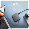 Axagon HMC-5HL USB 5 Gbps -keskitin, 2x USB-A, HDMI 4K/60Hz, RJ-45, PD 100W, 20 cm USB-C-kaapeli