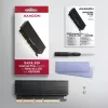 Axagon PCEM2-XS PCIe x16 - M.2 NVMe M-Key-sovitin, passiivisella alumiinijäähdytyselementillä