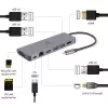 USB-keskitin GEMBIRD A-CM-COMBO5-05 — USB 3.2 Gen 1 Type-C, 3x USB-A, HDMI, RJ-45, SD/microSD, 100 W PD