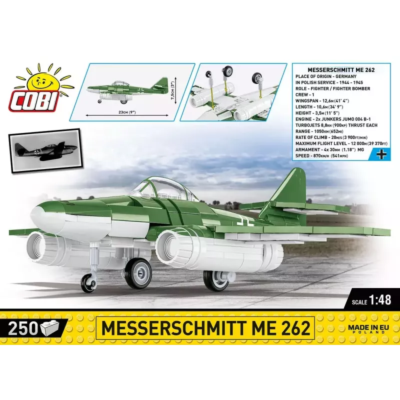 Rakennussarja Cobi Messerschmitt Me 262 mallisarja 500 osaa