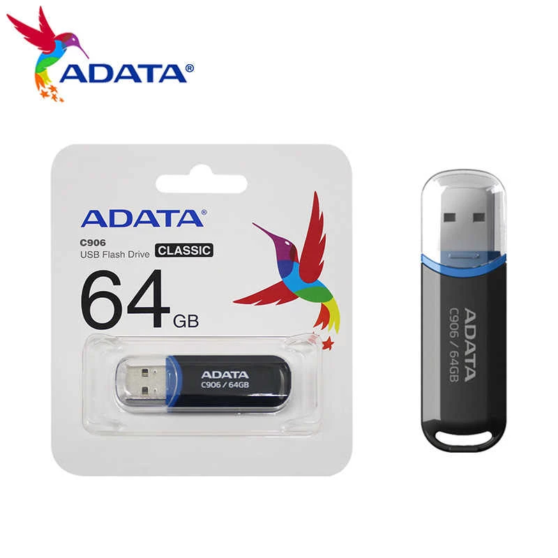 USB-muistitikku ADATA C906 64 GB USB Type-A 2.0, musta, suojakannella