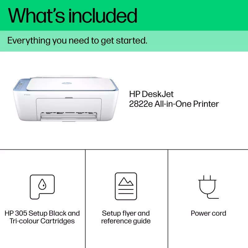 HP DeskJet 2822e langaton 3-in-1 väritulostin, Instant Ink; kopiokone, skanneri