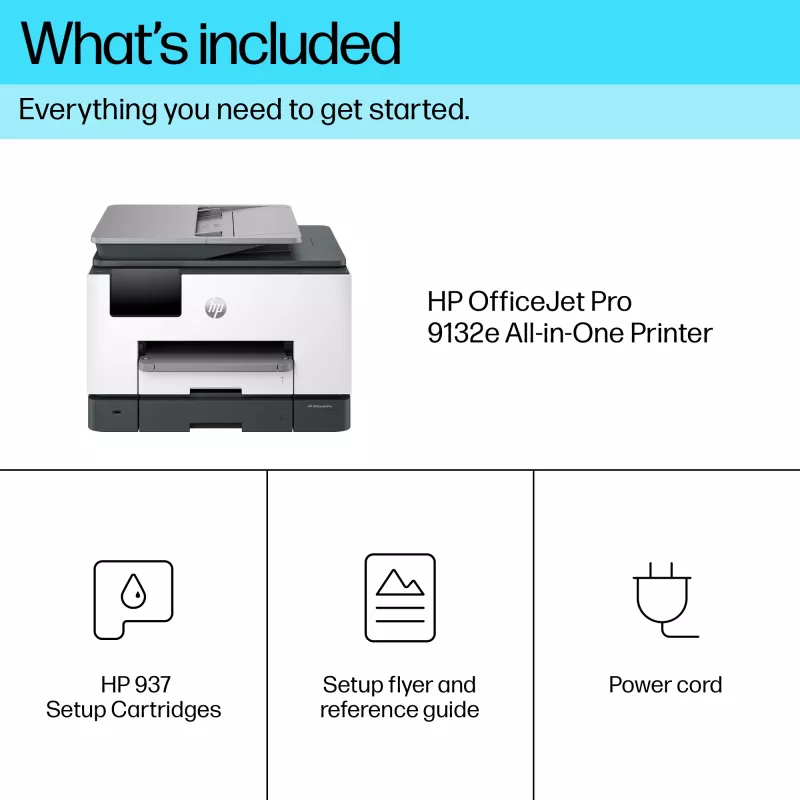HP OfficeJet Pro 9132e langaton All-in-One -väritulostin, Instant Ink; kaksipuolinen tulostus
