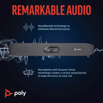 HP Poly Studio R30 USB-videopalkki, Vietnam, 0 - 40 °C, 15 - 80%, 0 - 3000 m, Windows 8, Windows 8.1, Windows 10, Windows 11, Mac OS X 10.10 Yosemite, MacOS